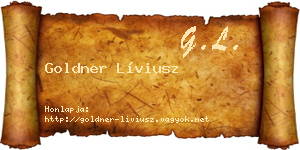 Goldner Líviusz névjegykártya